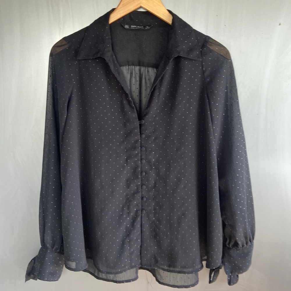 Zara Basics Swiss Dots Button Down